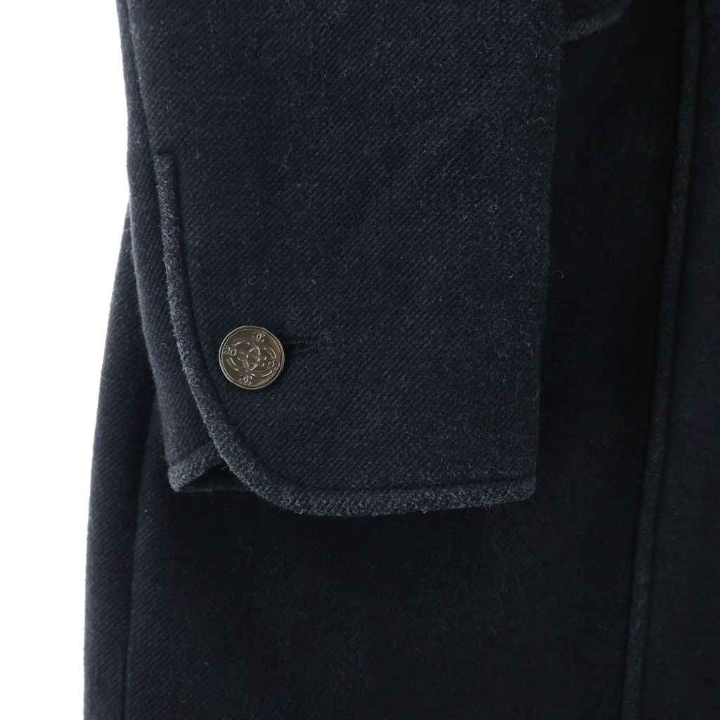 Chanel Wool&cashmere Long Coat CC Logo Button Wool Cashmere Black — view 4