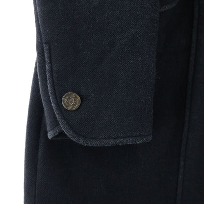 Chanel Wool&cashmere Long Coat CC Logo Button Wool Cashmere Black — view 4