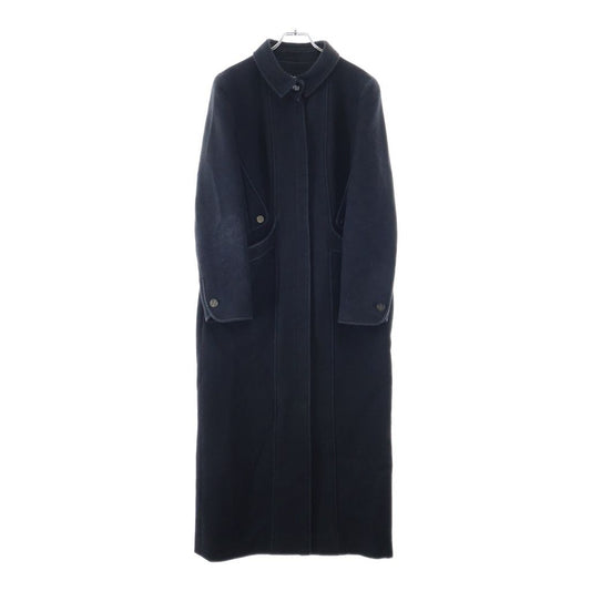 Chanel Wool&cashmere Long Coat CC Logo Button Wool Cashmere Black