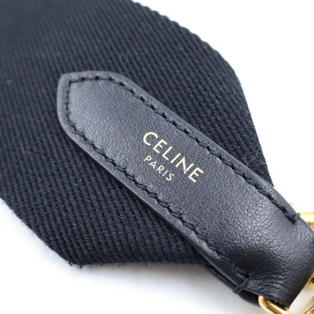 Celine Logo Shoulder Strap Canvas Leather Black — view 6