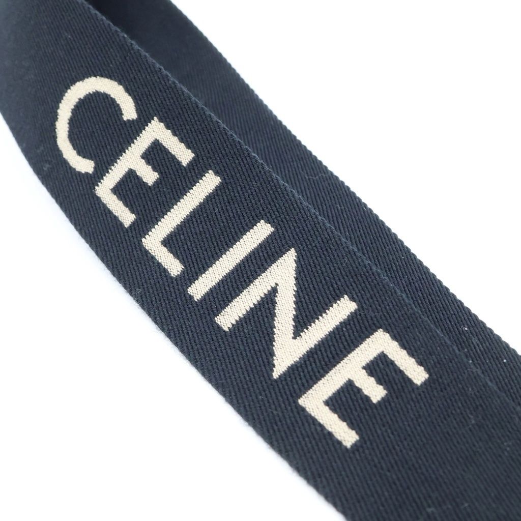 Celine Logo Shoulder Strap Canvas Leather Black — view 5
