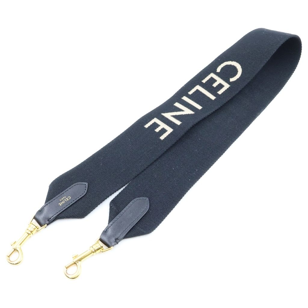 Celine Logo Shoulder Strap Canvas Leather Black — view 2