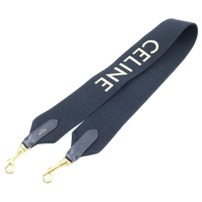 Celine Logo Shoulder Strap Canvas Leather Black — view 2