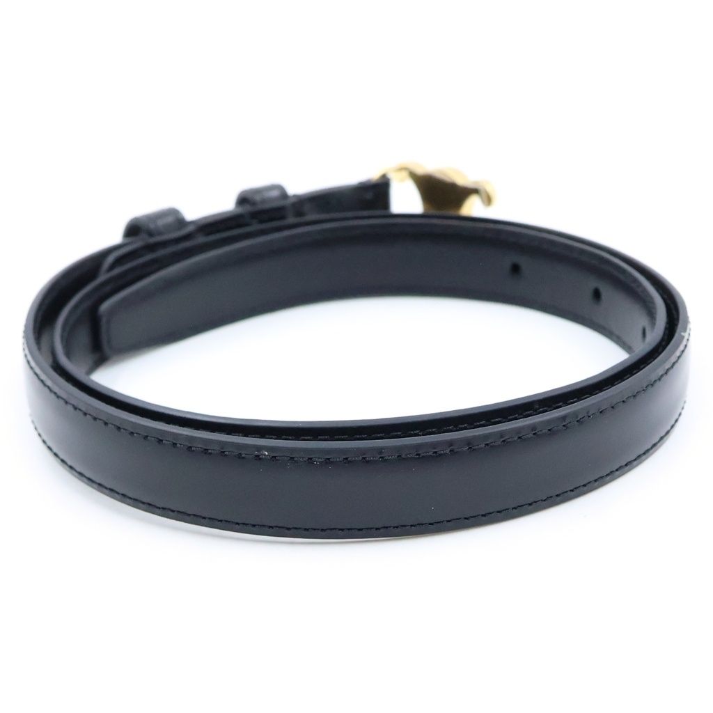 Celine Triomphe Calfskin Gold Belt 70 Black — view 2