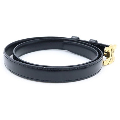Celine Triomphe Calfskin Gold Belt 70 Black — view 3
