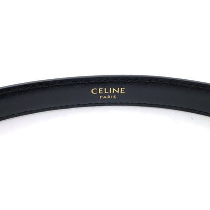 Celine Triomphe Calfskin Gold Belt 70 Black — view 4