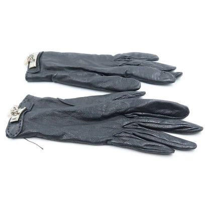 Hermes Soya Gloves Leather Silver Black — view 3