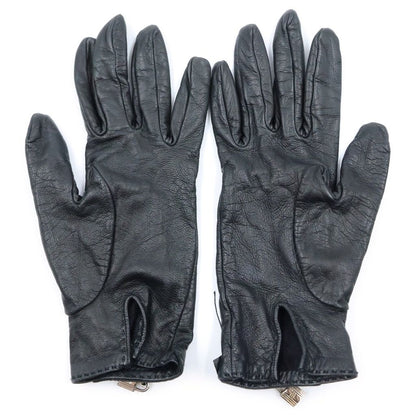Hermes Soya Gloves Leather Silver Black — view 2