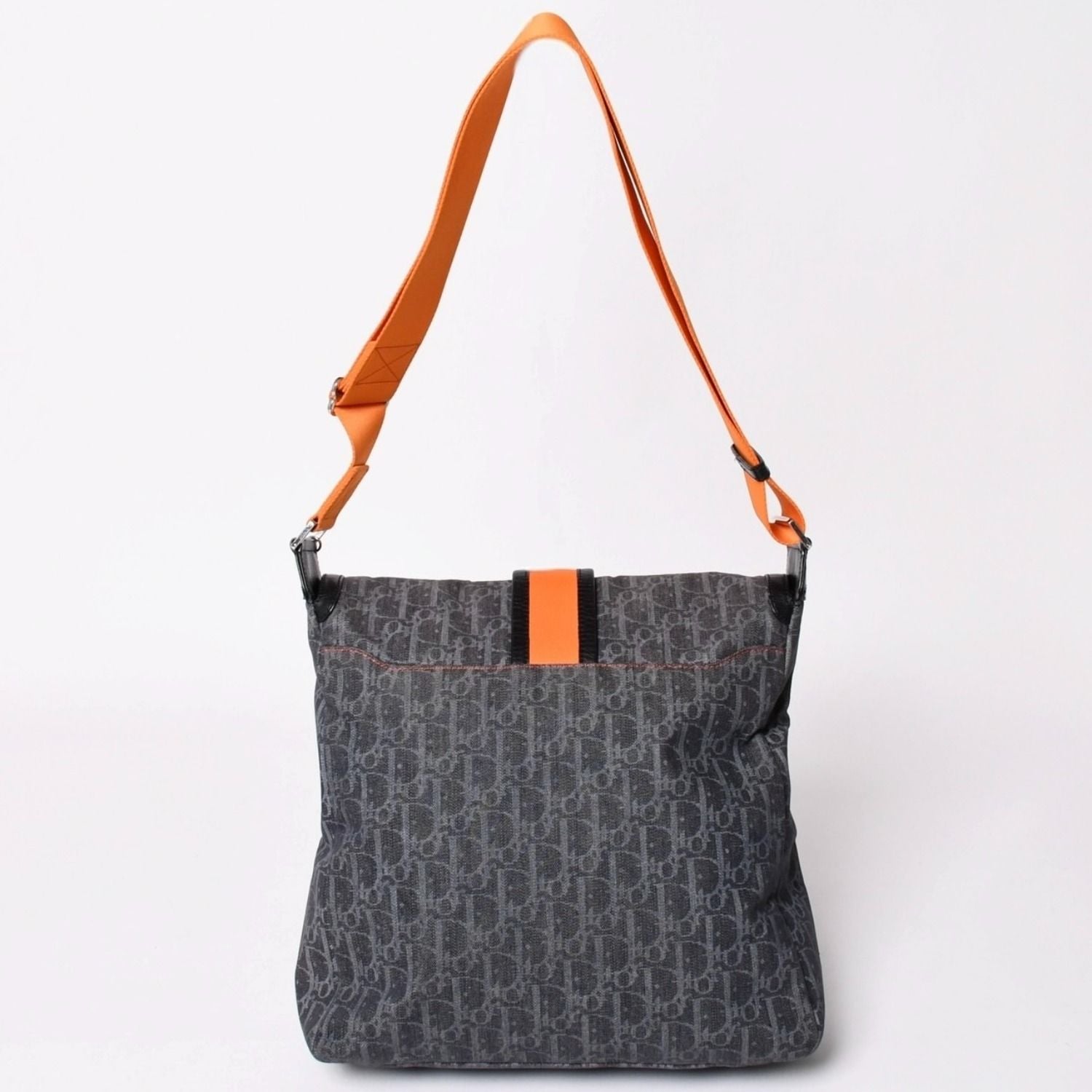 Dior Flight Line Trotter Messenger Bag Galliano Era Orange Navy Silver — view 2