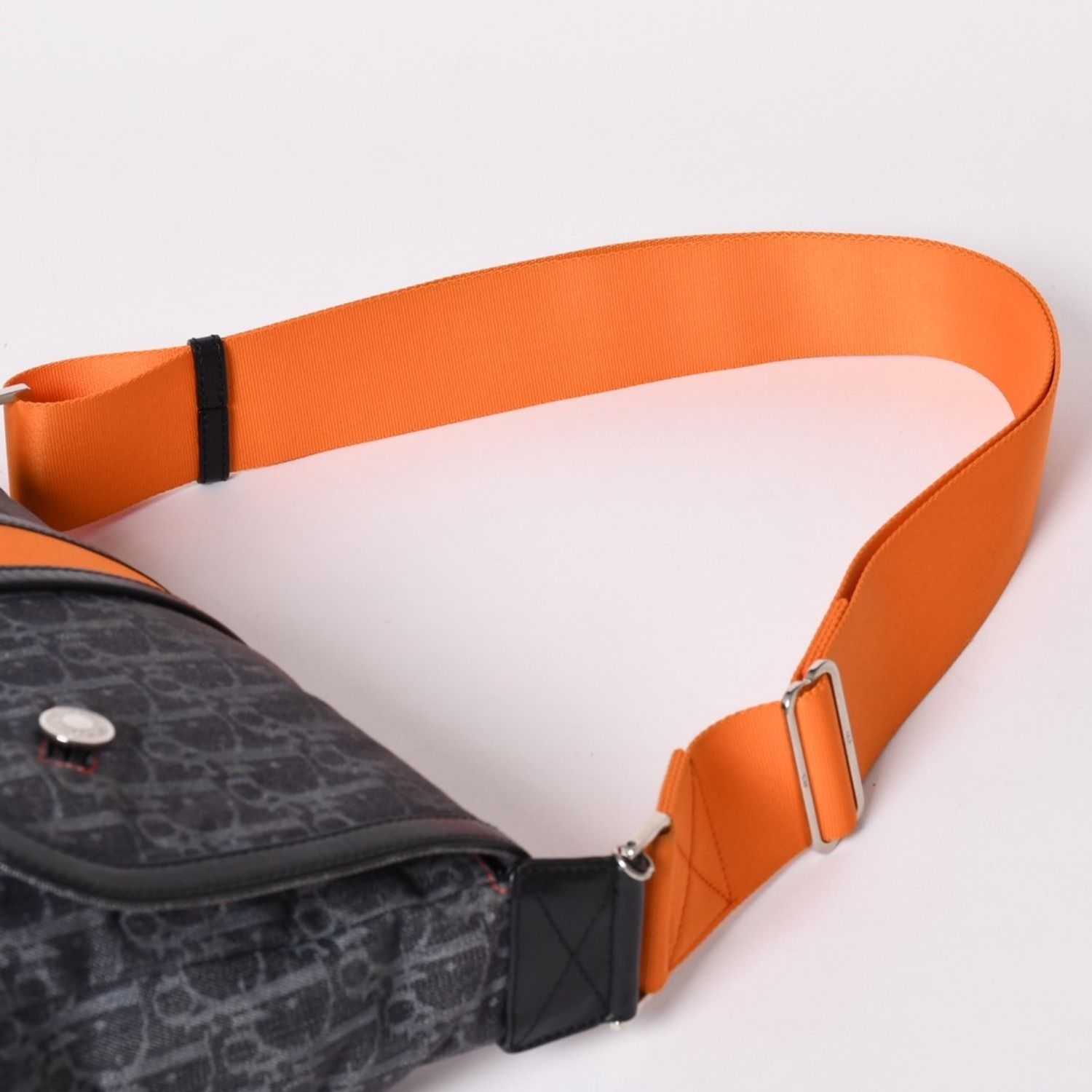 Dior Flight Line Trotter Messenger Bag Galliano Era Orange Navy Silver — view 5
