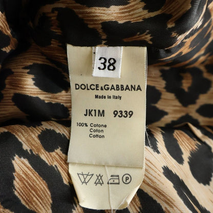 Dolce & Gabbana Collarless Lined Leopard Denim Jacket Indigo — view 8