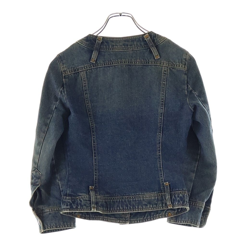Dolce & Gabbana Collarless Lined Leopard Denim Jacket Indigo — view 2