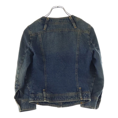 Dolce & Gabbana Collarless Lined Leopard Denim Jacket Indigo — view 2