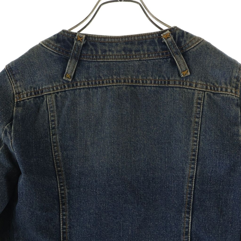 Dolce & Gabbana Collarless Lined Leopard Denim Jacket Indigo — view 4