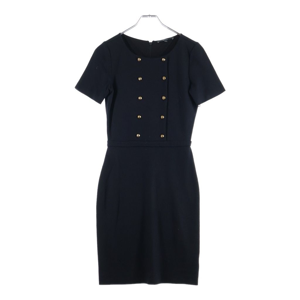 Gucci Wool Dress Gold Button Black