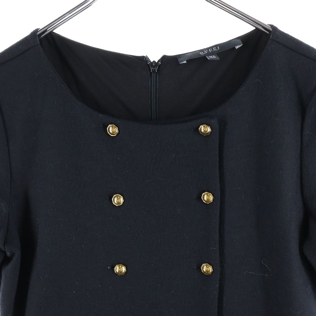 Gucci Wool Dress Gold Button Black — view 3