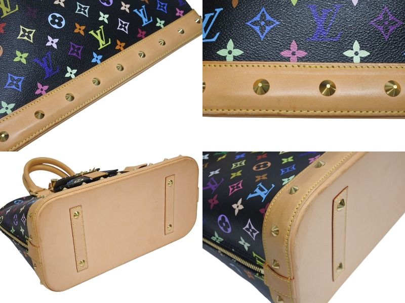 Louis Vuitton Takashi Murakami Alma GM Handbag Monogram Multicolor Black — view 6