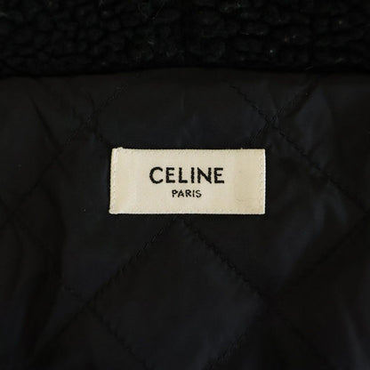 Celine Hooded Fleece Zip Up Jacket Black — view 7