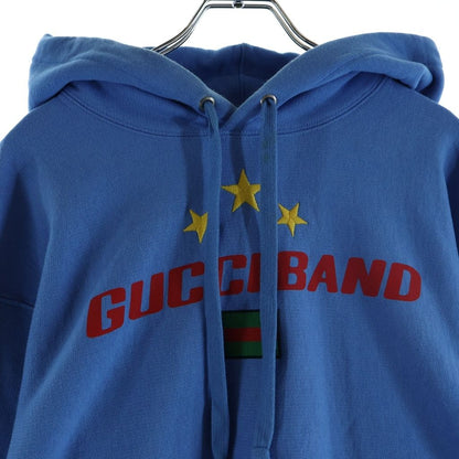 Gucci Print Embroidery Pullover Hoodie 27 Blue — view 3