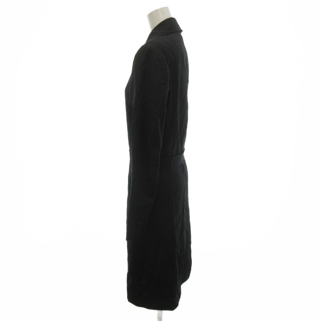 Max Mara White Tag Soutien Collar Coat with Long Belt Black 38 — view 3