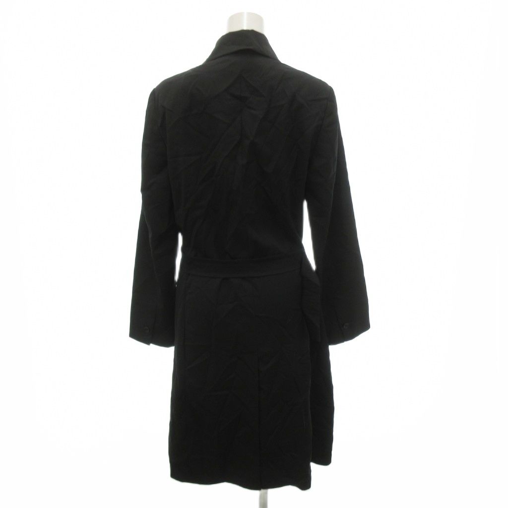 Max Mara White Tag Soutien Collar Coat with Long Belt Black 38 — view 2