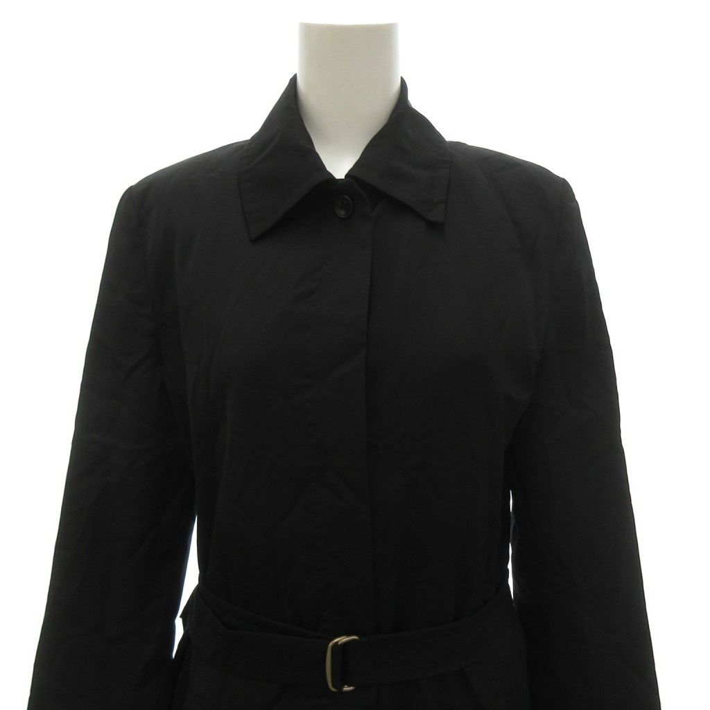 Max Mara White Tag Soutien Collar Coat with Long Belt Black 38 — view 6