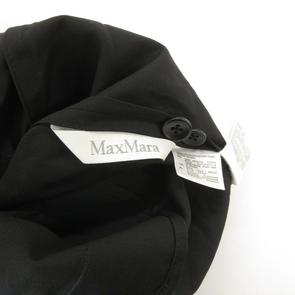 Max Mara White Tag Soutien Collar Coat with Long Belt Black 38 — view 7