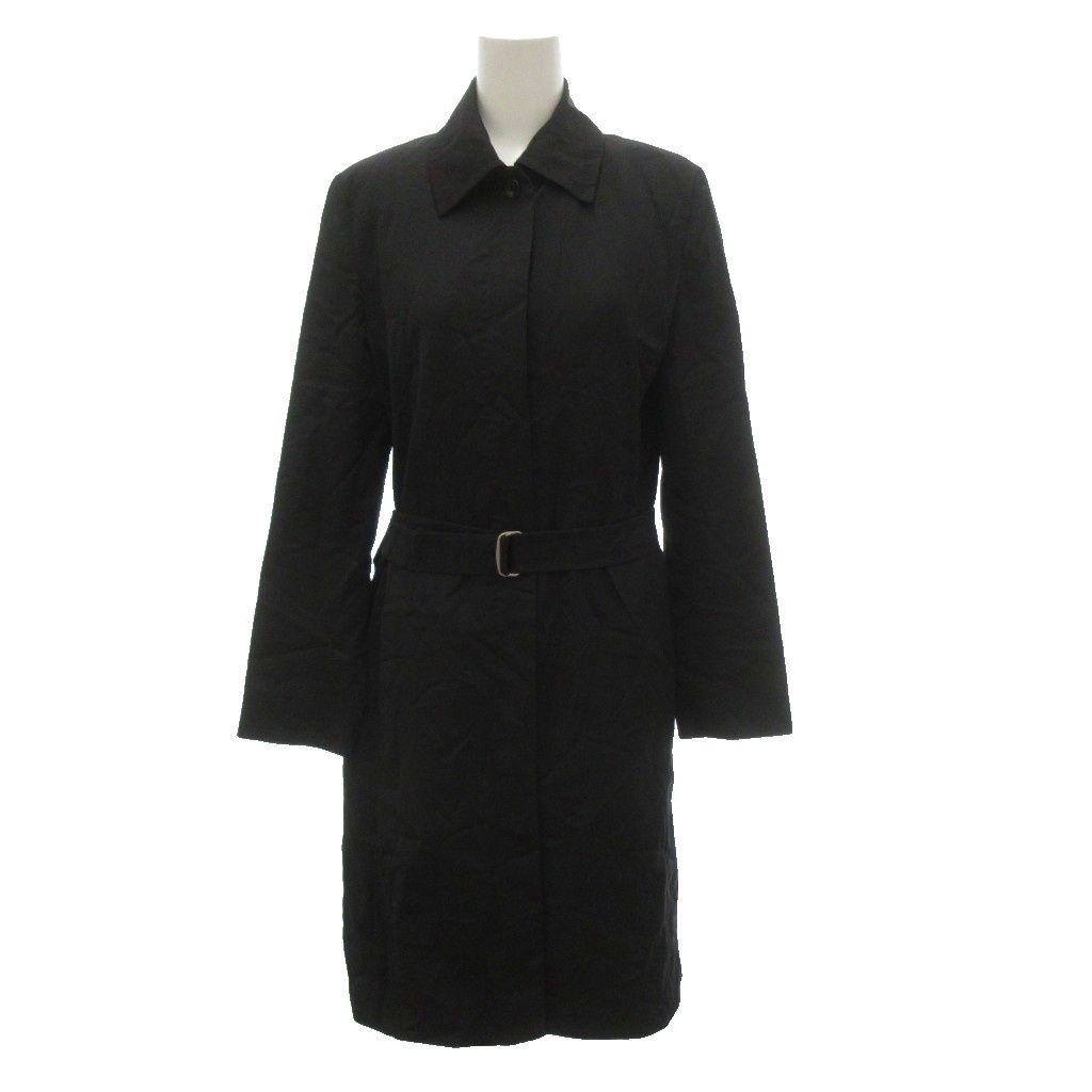 Max Mara White Tag Soutien Collar Coat with Long Belt Black 38