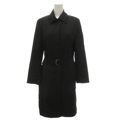 Max Mara White Tag Soutien Collar Coat with Long Belt Black 38