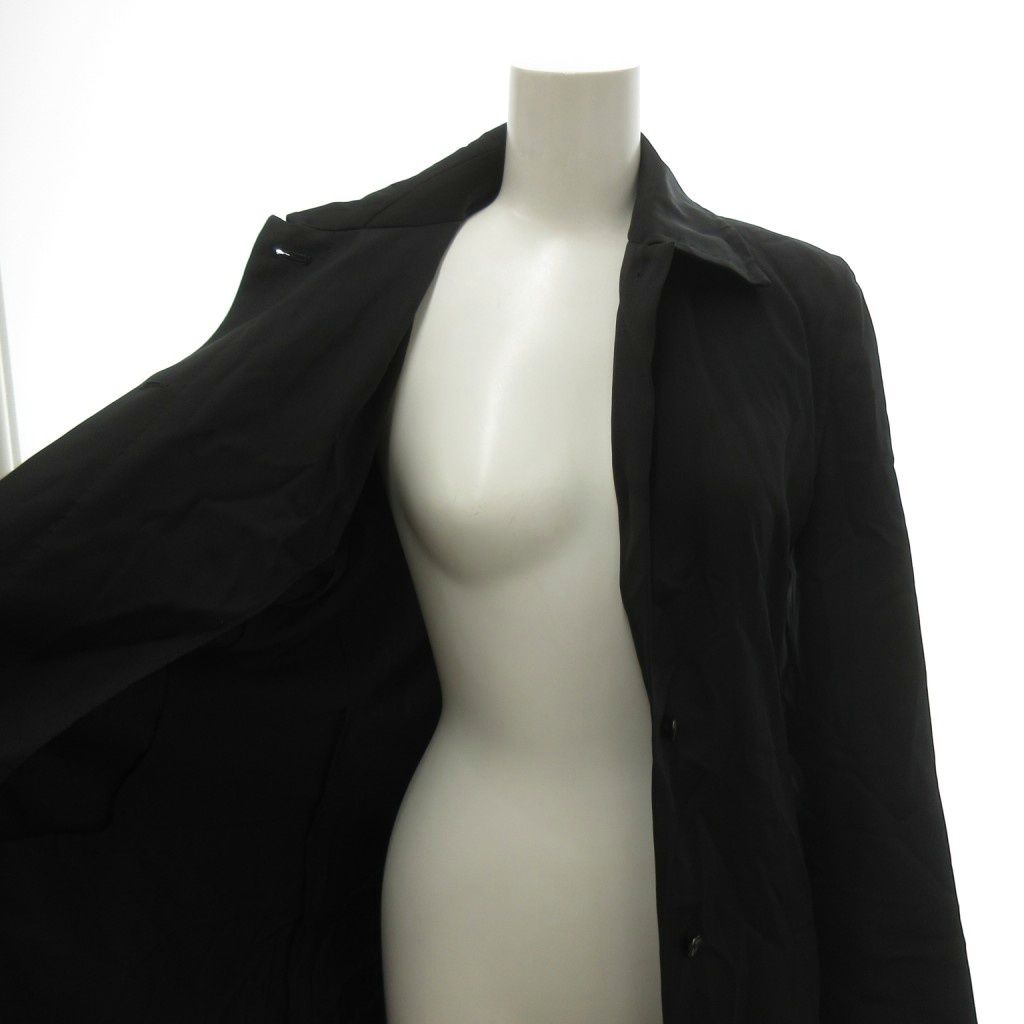 Max Mara White Tag Soutien Collar Coat with Long Belt Black 38 — view 4