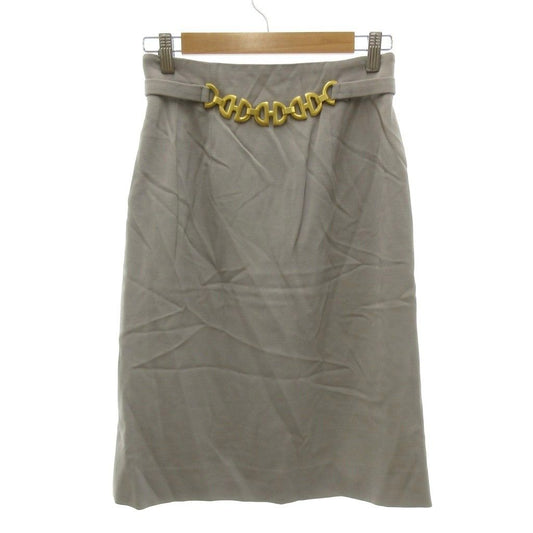 Celine Vintage Horsebit Pencil Skirt Jcc Era Wool Gray 38