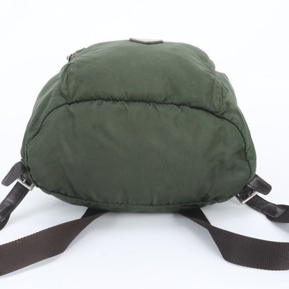 Prada Tessuto Nylon Triangle Logo Leather Backpack — view 5