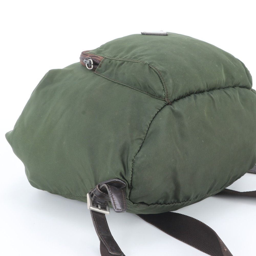 Prada Tessuto Nylon Triangle Logo Leather Backpack — view 4
