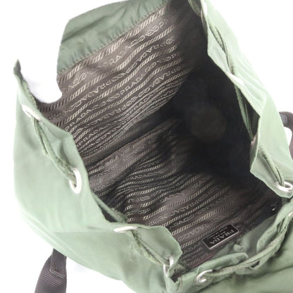 Prada Tessuto Nylon Triangle Logo Leather Backpack — view 6