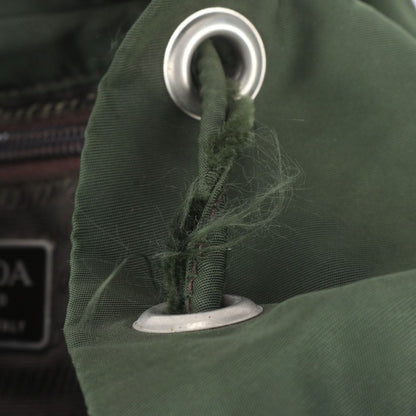 Prada Tessuto Nylon Triangle Logo Leather Backpack — view 7