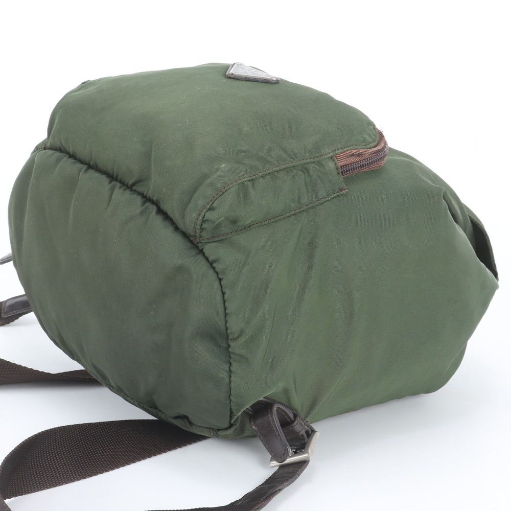 Prada Tessuto Nylon Triangle Logo Leather Backpack — view 3
