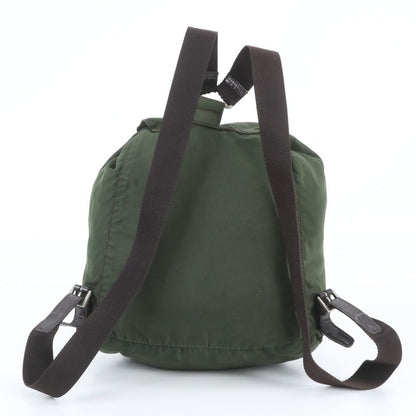 Prada Tessuto Nylon Triangle Logo Leather Backpack — view 2