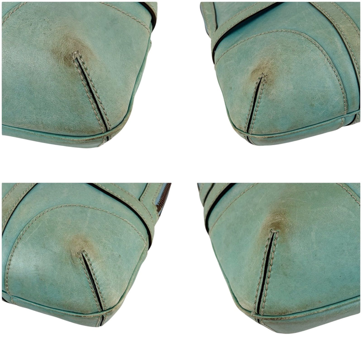 Gucci Interlocking G Leather Hand Bag G Handbag Turquoise Blue — view 4