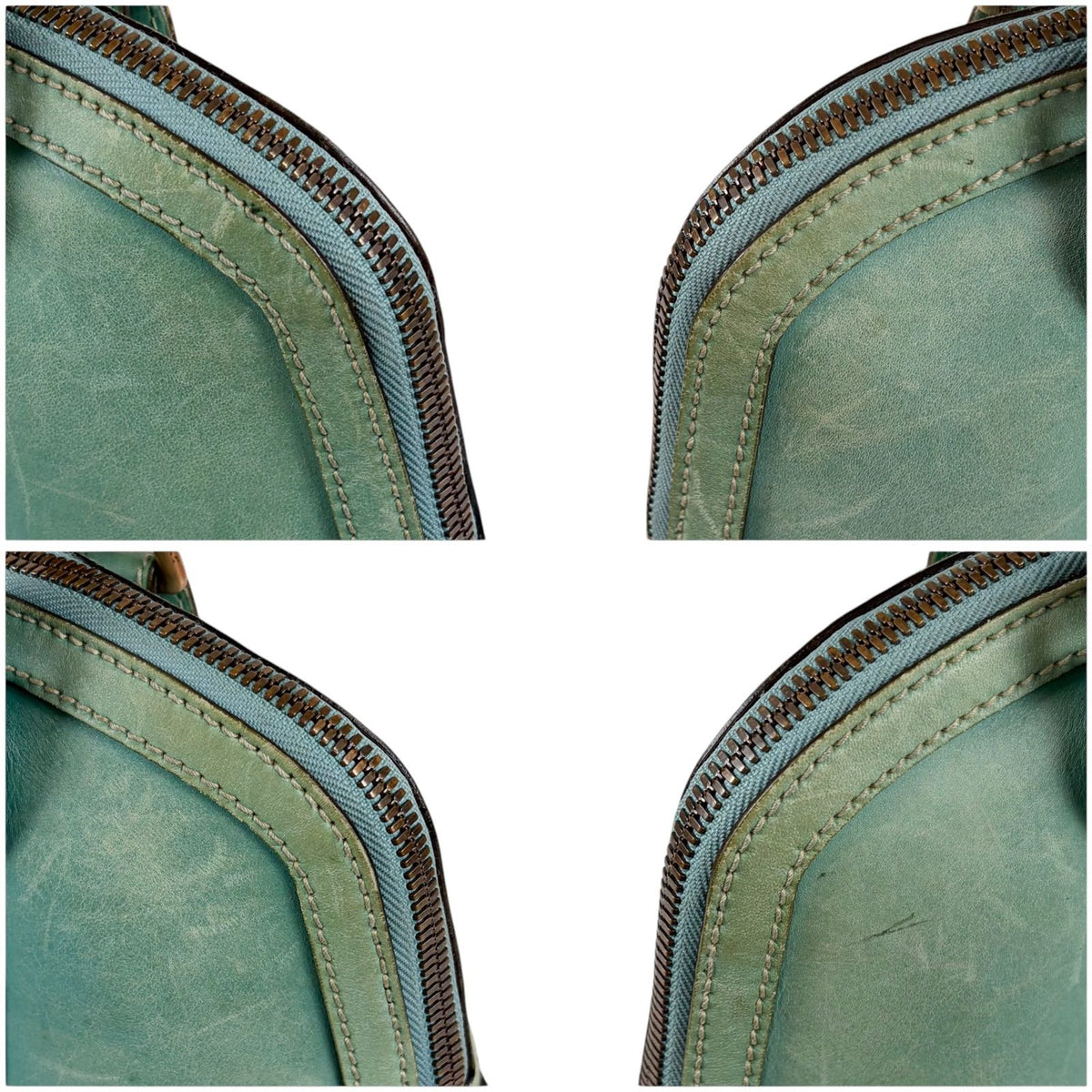 Gucci Interlocking G Leather Hand Bag G Handbag Turquoise Blue — view 3