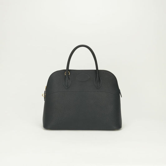Hermes Bolide 35 Tote Shoulder Bag Fjord Noir Black Gold 2-Way