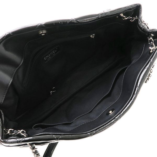 Chanel Patent Chain Shoulder Bag Black — view 3