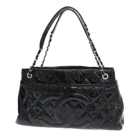 Chanel Patent Chain Shoulder Bag Black