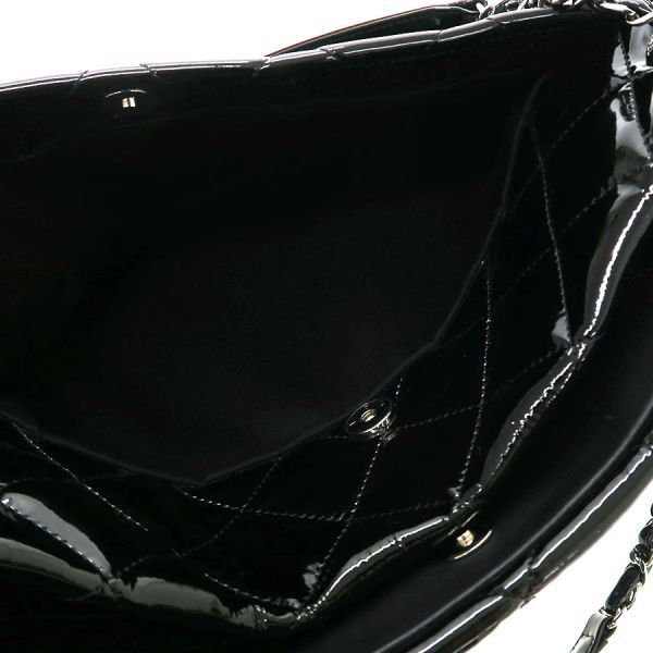 Chanel Patent Chain Shoulder Bag Black — view 5