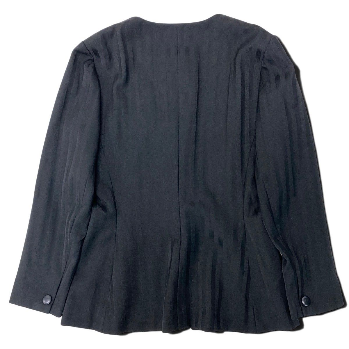 Dior Collarless Jacket Wool Striped Pattern 9 Black — view 3