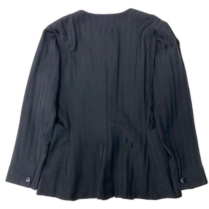 Dior Collarless Jacket Wool Striped Pattern 9 Black — view 3