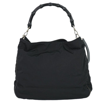 Gucci Bamboo 2-Way Shoulder Bag Canvas Black