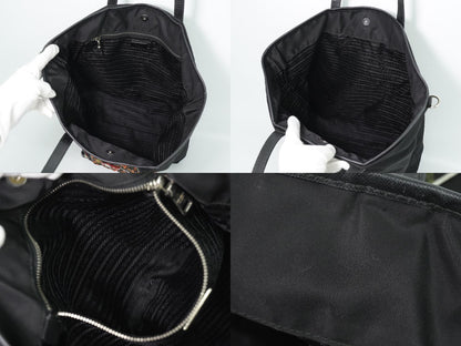 Prada Robot Collection Shoulder Bag Tote Nylon Black Multicolor — view 8