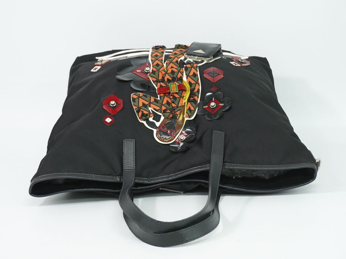 Prada Robot Collection Shoulder Bag Tote Nylon Black Multicolor — view 5