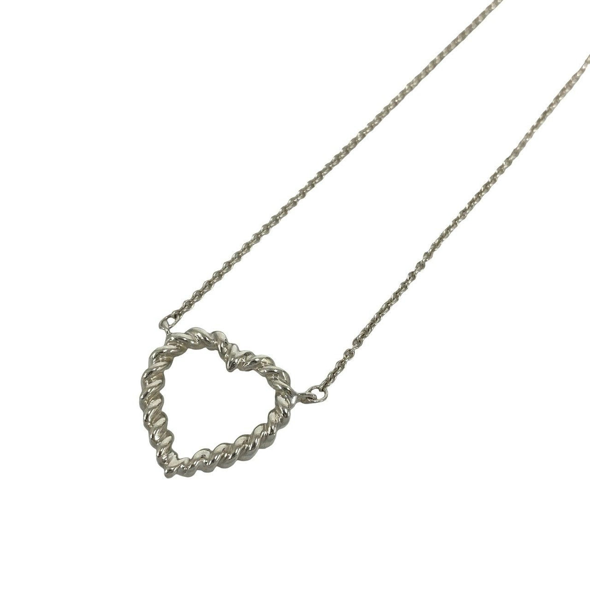Tiffany & Co Vintage Twist Heart Necklace 925 Sterling Silver Pendant — view 4
