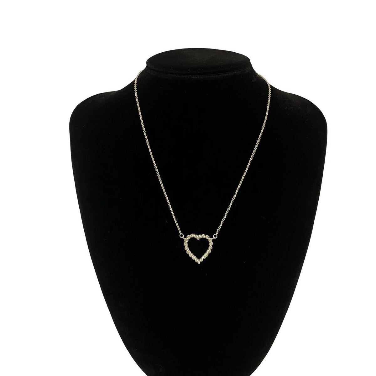 Tiffany & Co Vintage Twist Heart Necklace 925 Sterling Silver Pendant — view 2